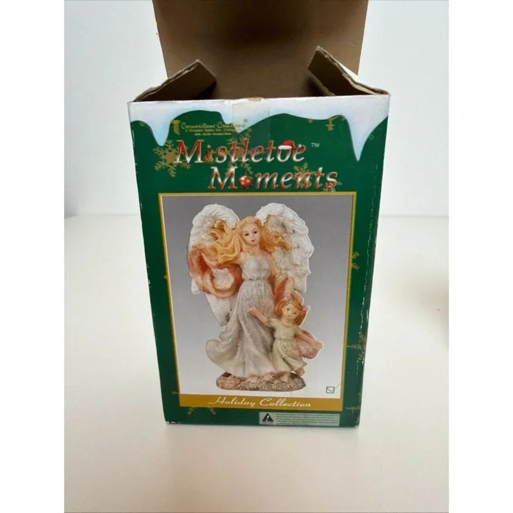 2000 Cornerstone Creations Mistletoe Moments Guardian Angel Child Figurine